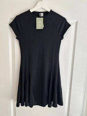 NWT Godet Pleated Jersey Dress Stretch H&M Divided Women's Fitted Small S New